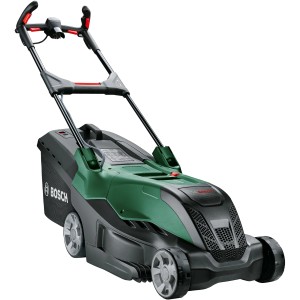 Bosch Rotak 40-650 Elektro-Rasenmäher in Grün und Grau.