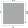 Draufsicht Weka Flachdach-Doppelcarport 618, Maße 603x512 cm, ohne Dachplatten.
