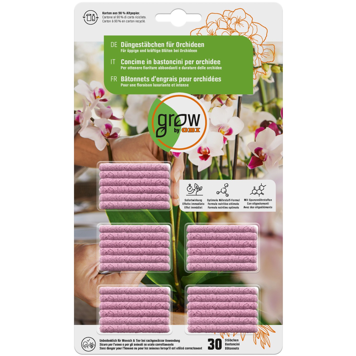 GROW by OBI Düngestäbchen für Orchideen, 30 Stück günstig online kaufen