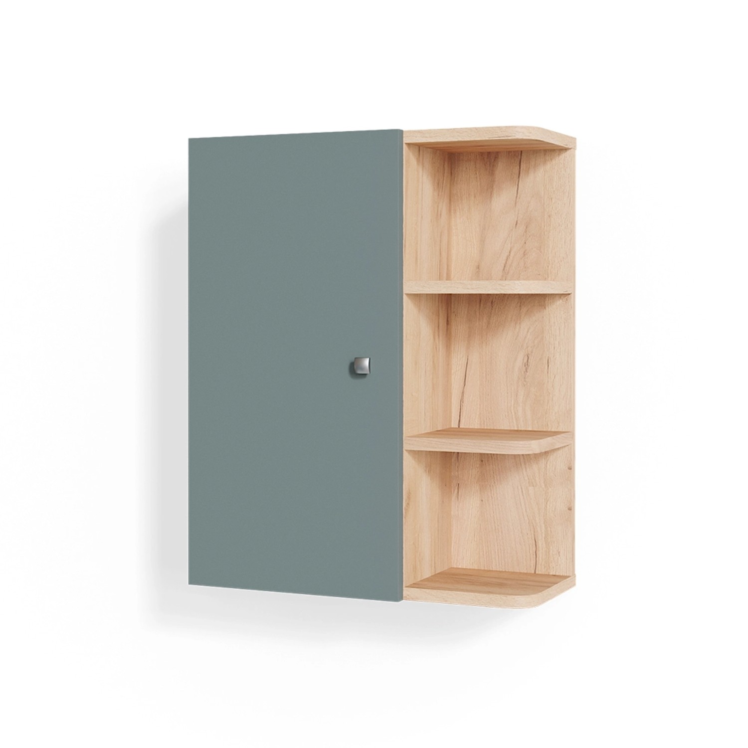 Vicco Badschrank Fynn Grün/Goldkraft Eiche 47 x 59 cm