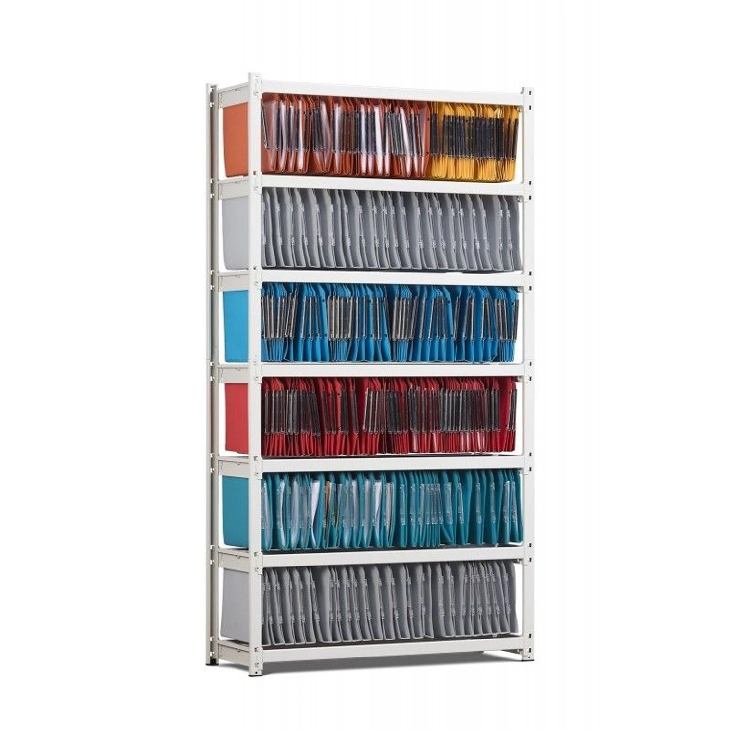 PROREGAL Hängeregister-Regal HxBxT 200 x 125 x 37 cm 7 Ebenen Offener Fachb günstig online kaufen