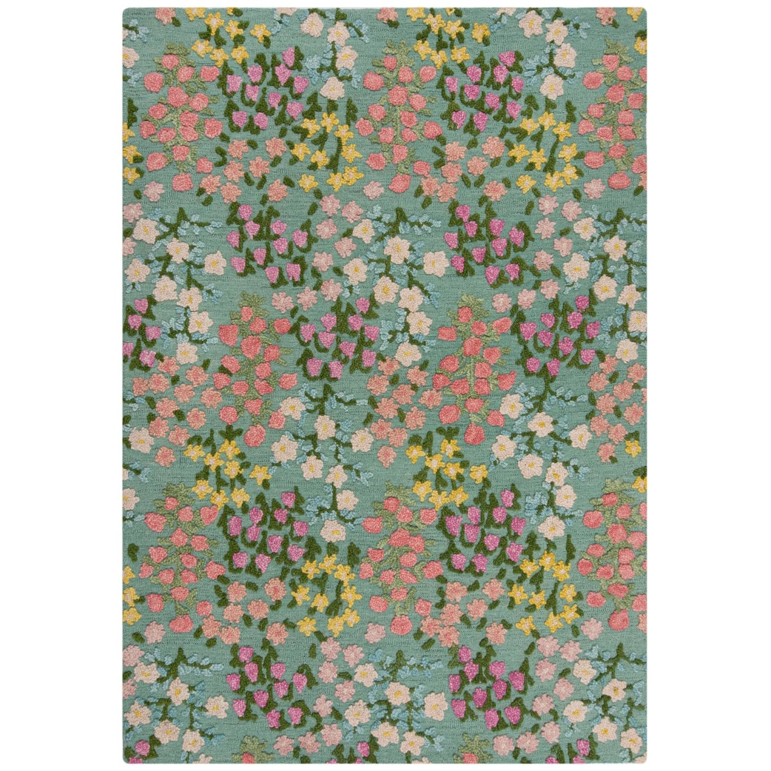 Flair Rugs Wollteppich Emilia Floral 160 cm x 230 cm Mehrfarbig