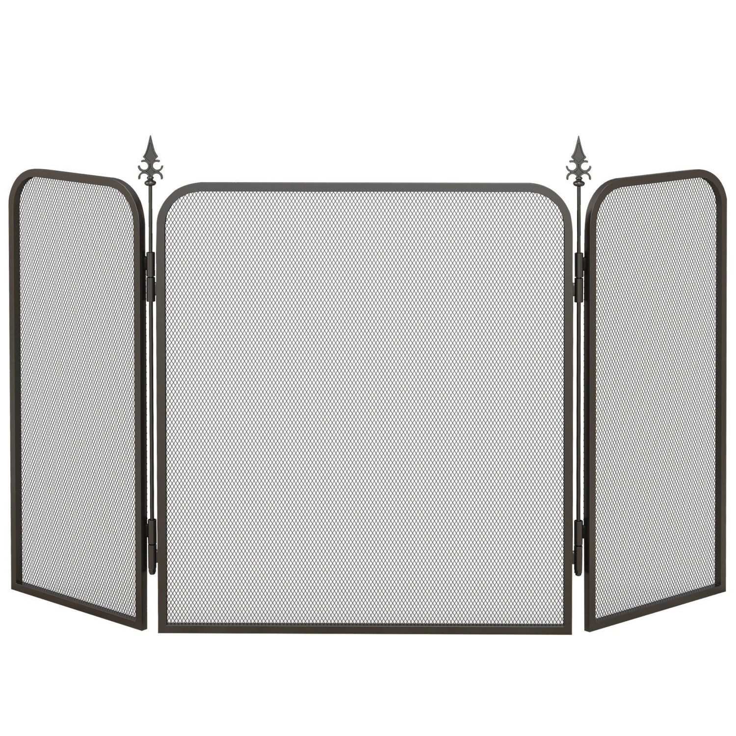HOMCOM Kaminschutzgitter  Metall Schwarz 96L x 1,3B x 56H cm günstig online kaufen