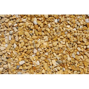 Marmorsplitt Gold-Ocker, 8-12 mm, Zierkies für Garten und Außenbereich.