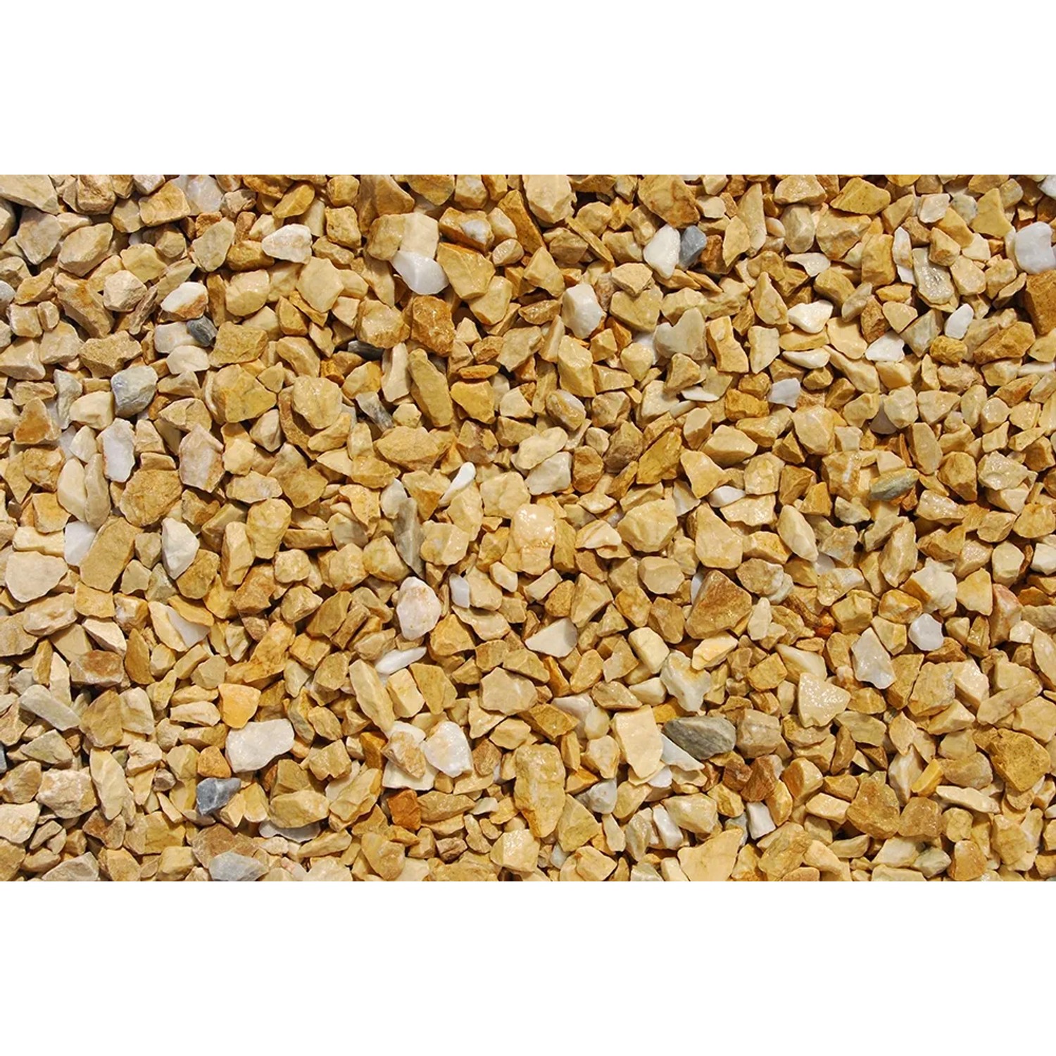 Marmorsplitt Gold-Ocker, 8-12 mm, Zierkies für Garten und Außenbereich.
