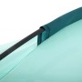 Detailaufnahme: Pavillo Strandmuschel Beach Ground, hellblaues Zelt mit Fiberglas-Stange.