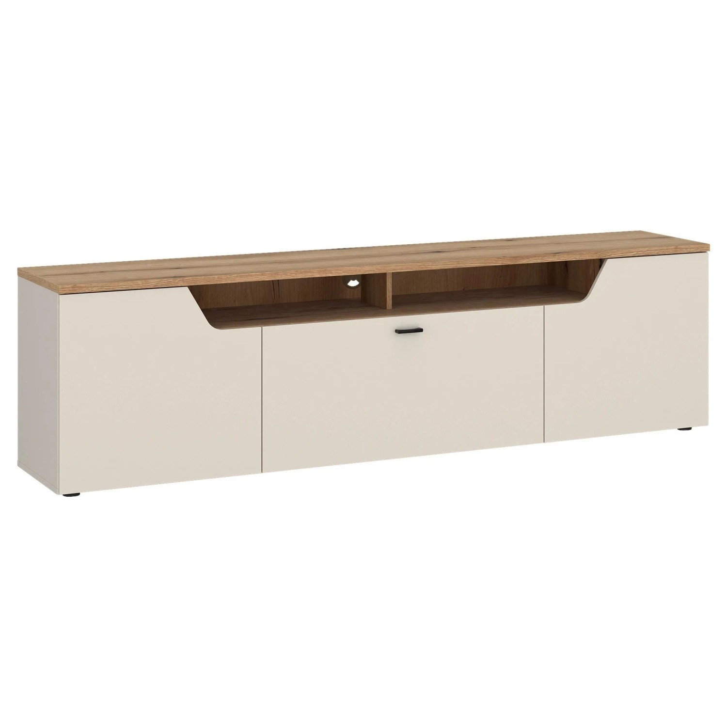 Premium Living TV-Element Cut Out, B: 195 cm Kaschmir/Eichefarben