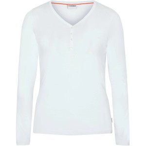 Gardena Damen T-Shirt, weiß, Regular Fit, Größe 2XL. Gartenbekleidung mit Knopfleiste.