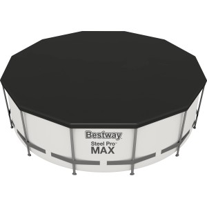Bestway Flowclear Poolabdeckung, PVC, schwarz, Ø 366 cm auf Pool