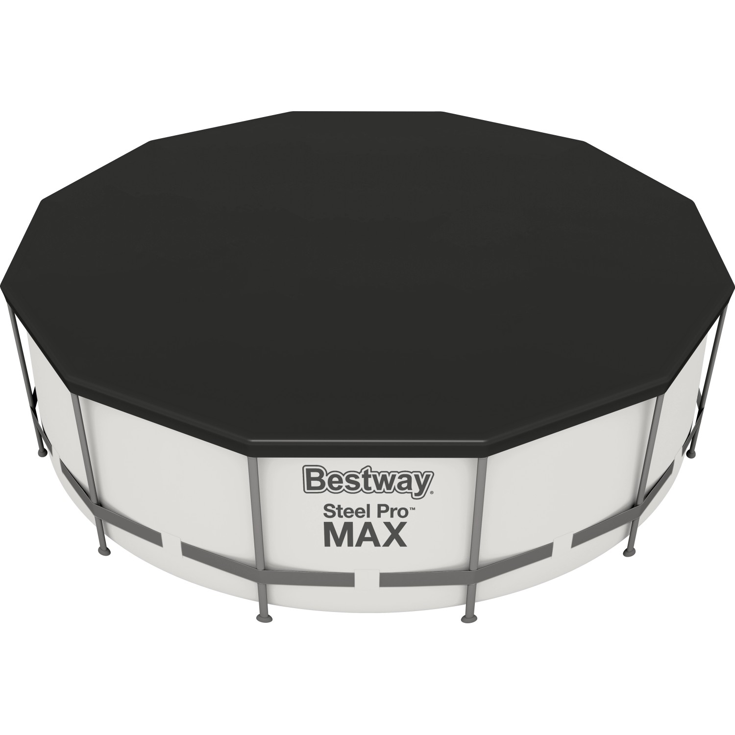 Bestway Flowclear Poolabdeckung, PVC, schwarz, Ø 366 cm auf Pool