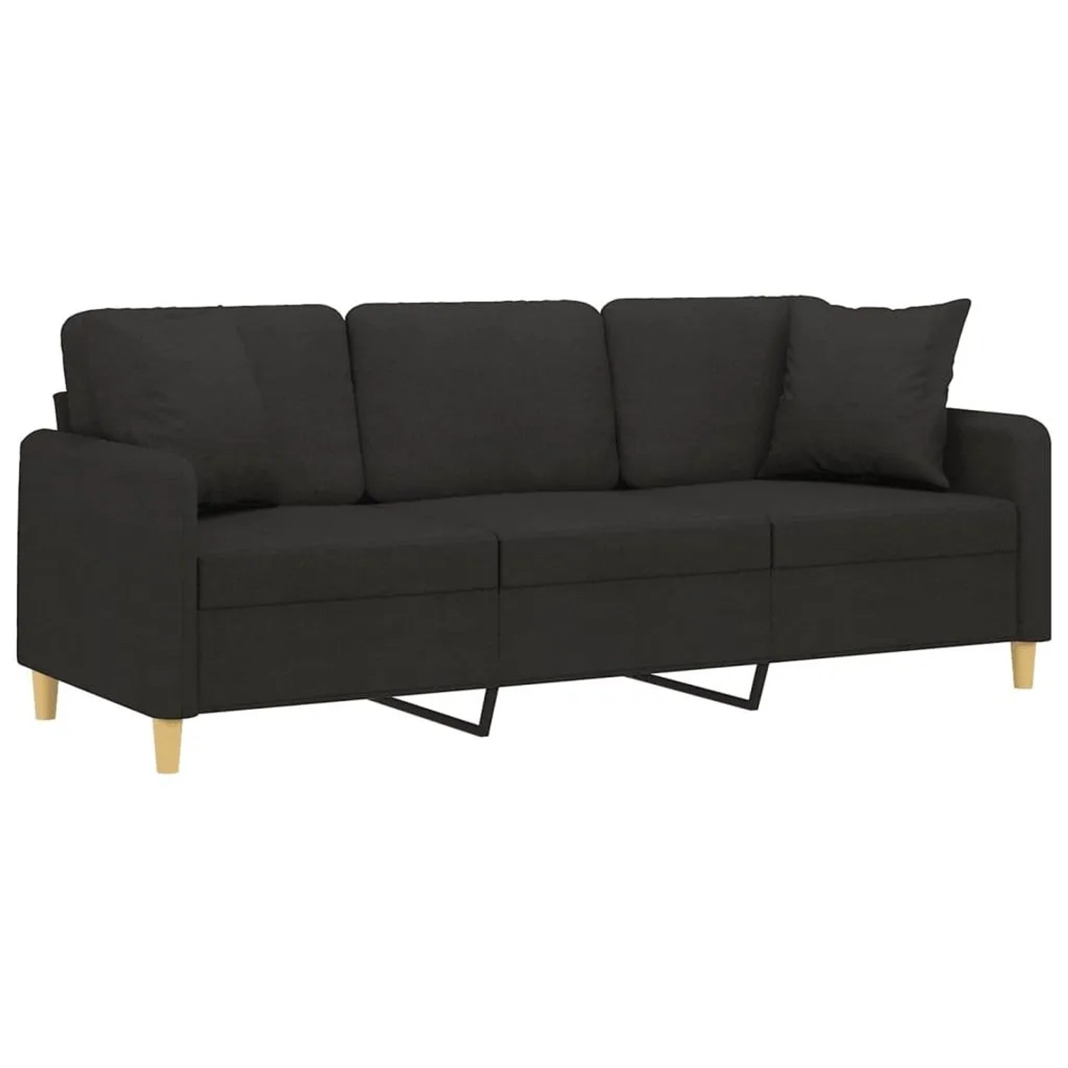 vidaXL 3-Sitzer-Sofa mit Zierkissen Schwarz 180 cm Stoff 3200921 günstig online kaufen