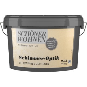 Eimer Schöner Wohnen Trendstruktur Schimmer-Optik Light Gold Effektfarbe, 2,5 l.