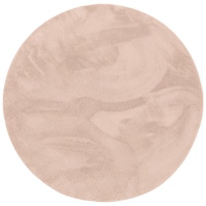 Runder, altrosa Fellteppich „Pergamon Luxus Super Soft“ mit weicher Oberfläche, 120 cm Durchmesser.