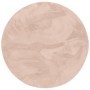 Runder, altrosa Fellteppich „Pergamon Luxus Super Soft“ mit weicher Oberfläche, 120 cm Durchmesser.