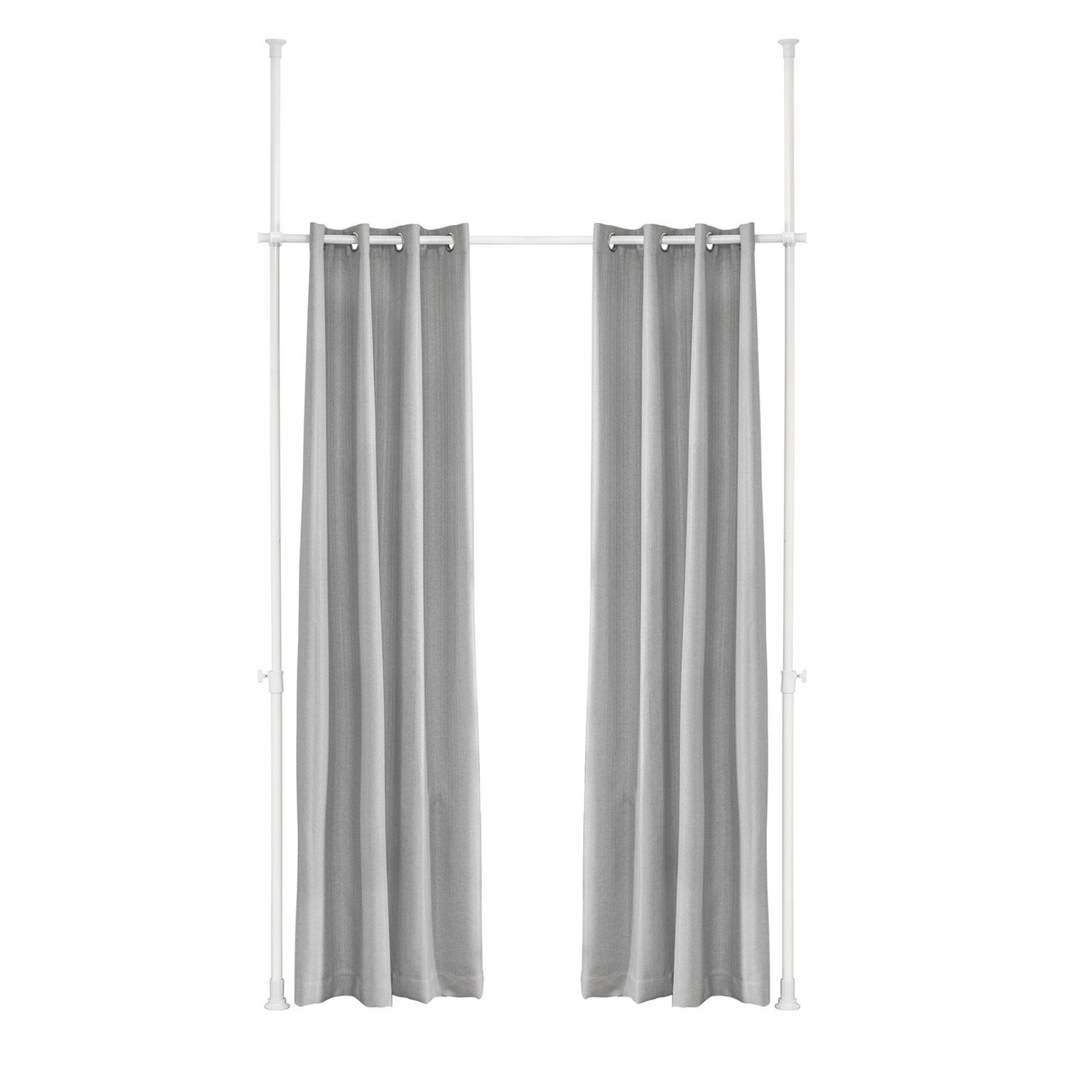 SoBuy Raumteiler Verstellbar Verdunklungsvorhang mit Gardinenstange Hellgrau KLS12-HG