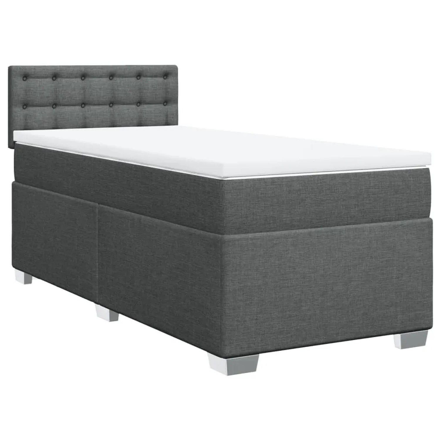 vidaXL Boxspringbett mit Matratze Dunkelgrau 80x200 cm Stoff 3285730 günstig online kaufen