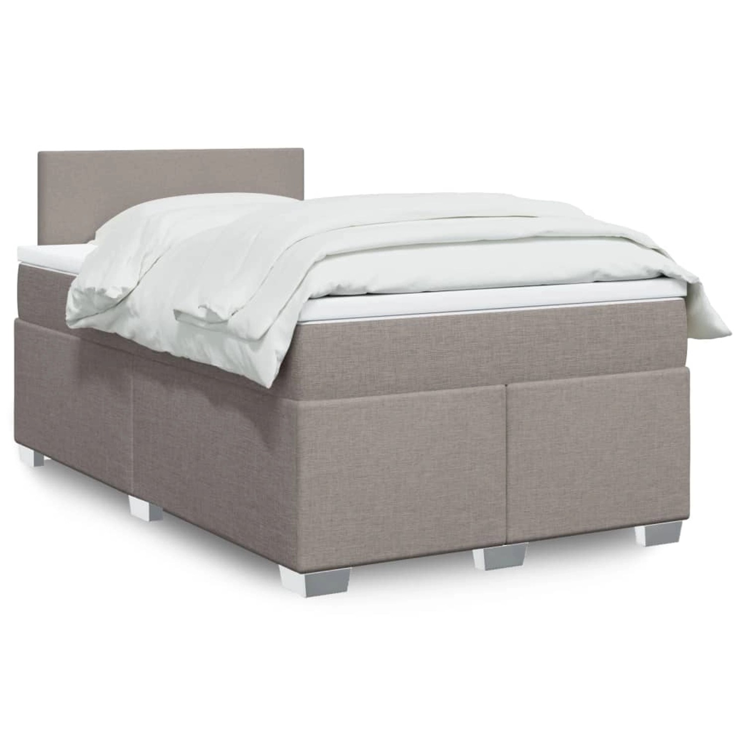 vidaXL Boxspringbett mit Matratze Taupe 120x190 cm Stoff 3288124 günstig online kaufen