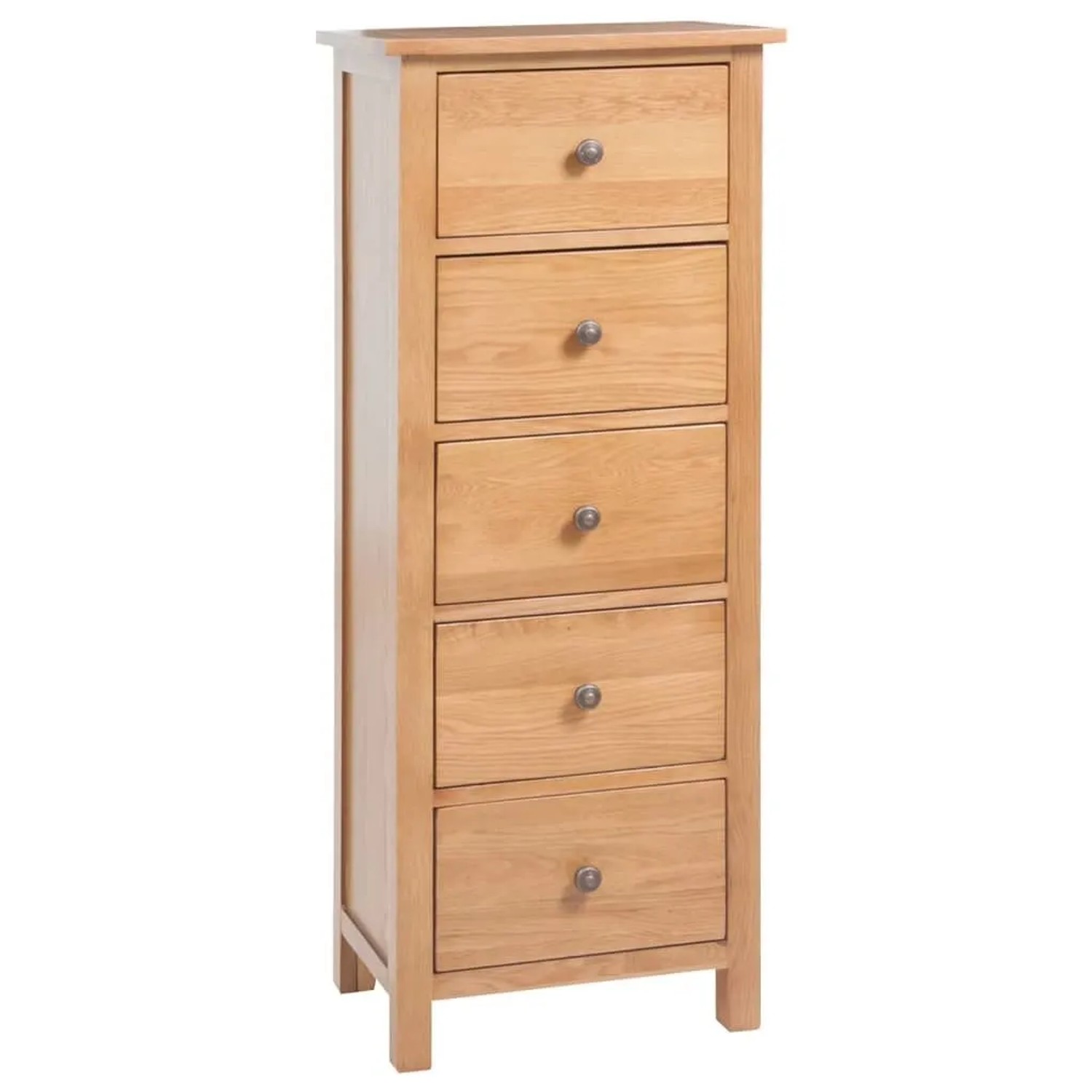 vidaXL Hohe Kommode mit Schubladen 45x32x110 cm Massivholz Eiche 329924