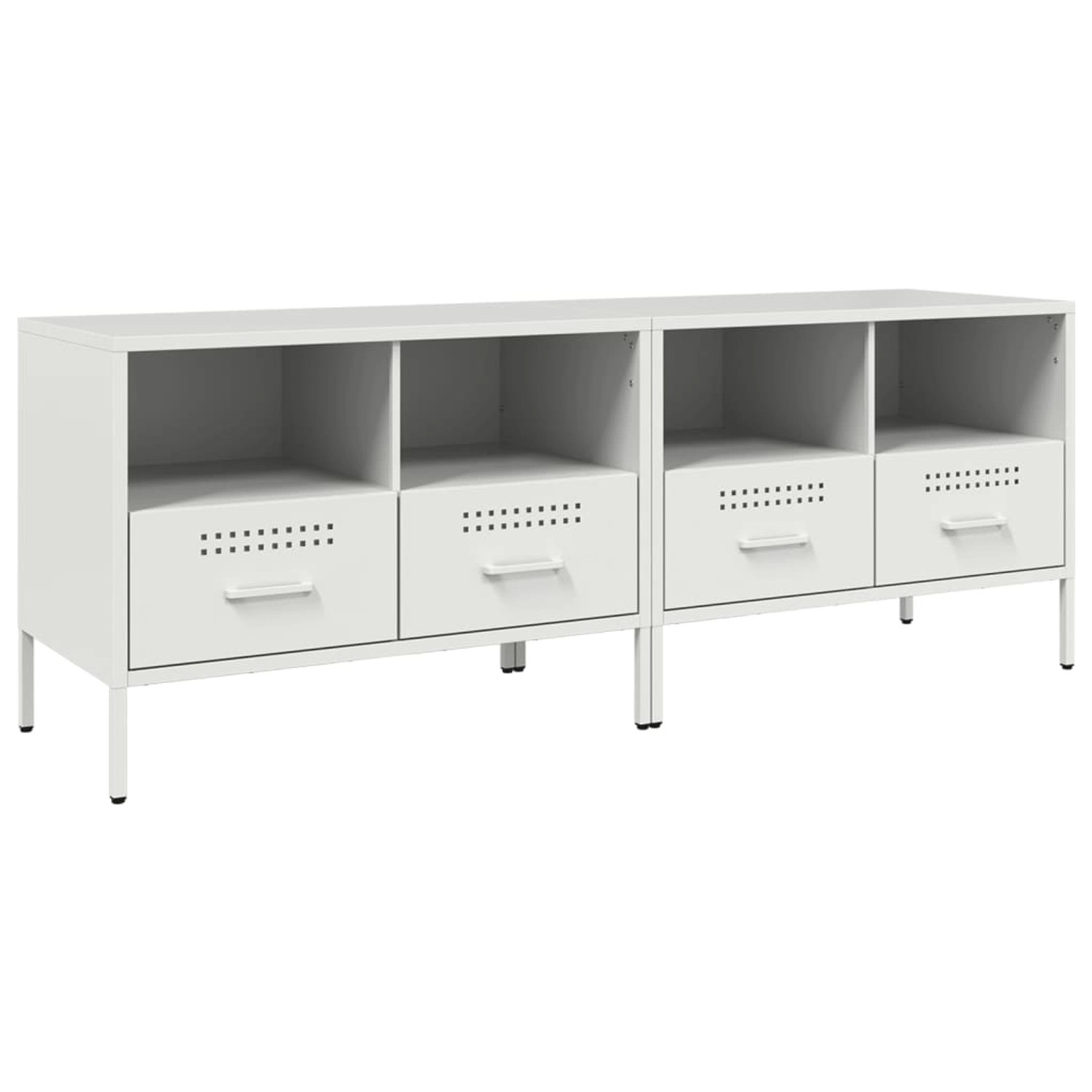 vidaXL TV-Schränke 2 Stk Weiß 68x39x50,5 cm Stahl 843053 günstig online kaufen