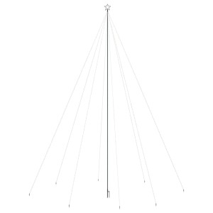 Blaue vidaXL LED-Lichterkette für künstlichen Weihnachtsbaum, 8m hoch, mit Stern für Innen & Außen.