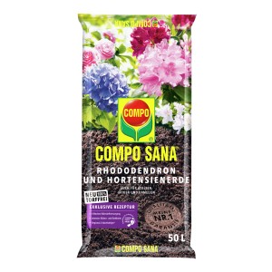 Sack Compo Sana Rhododendron- und Hortensienerde, torffrei, 50L.
