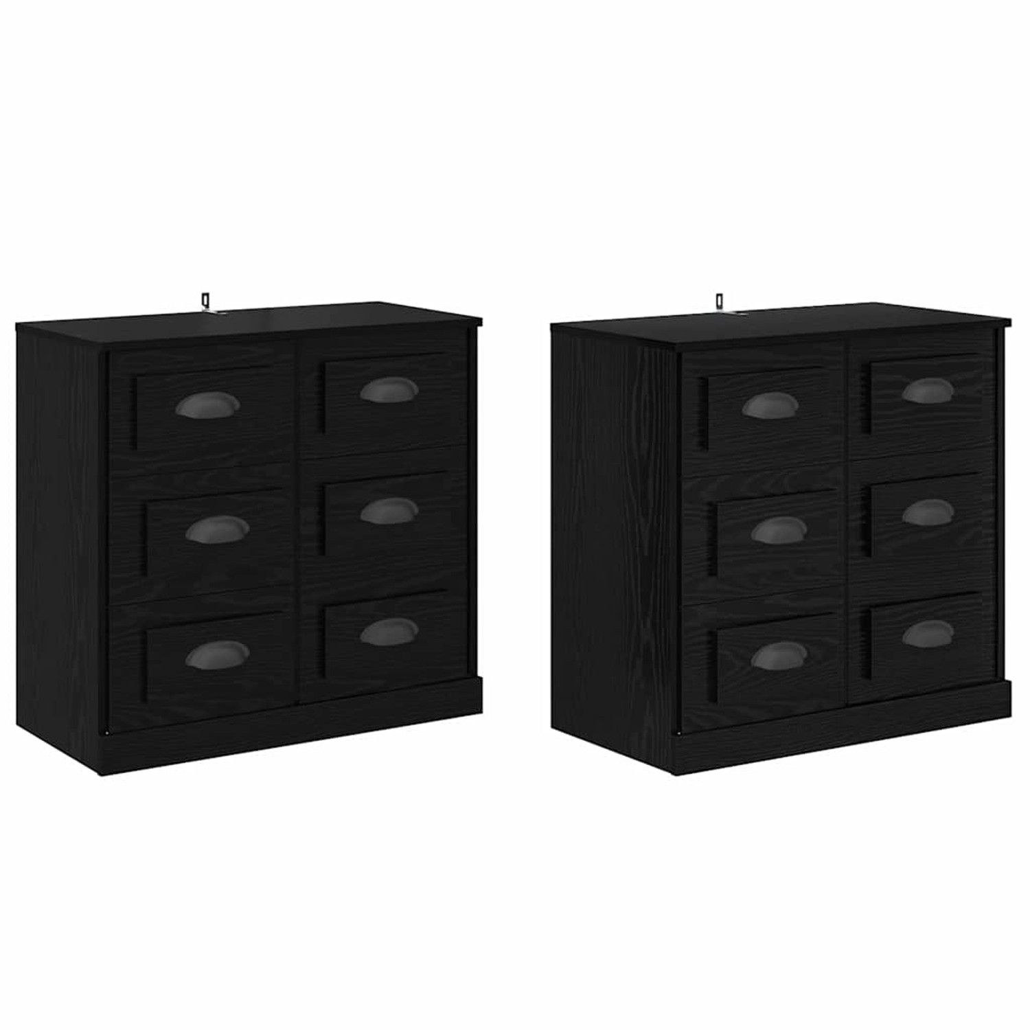 vidaXL Sideboards 2 Stk Schwarz Eichen-Optik 70 x 35,5 x 67,5 cm 3402667 günstig online kaufen