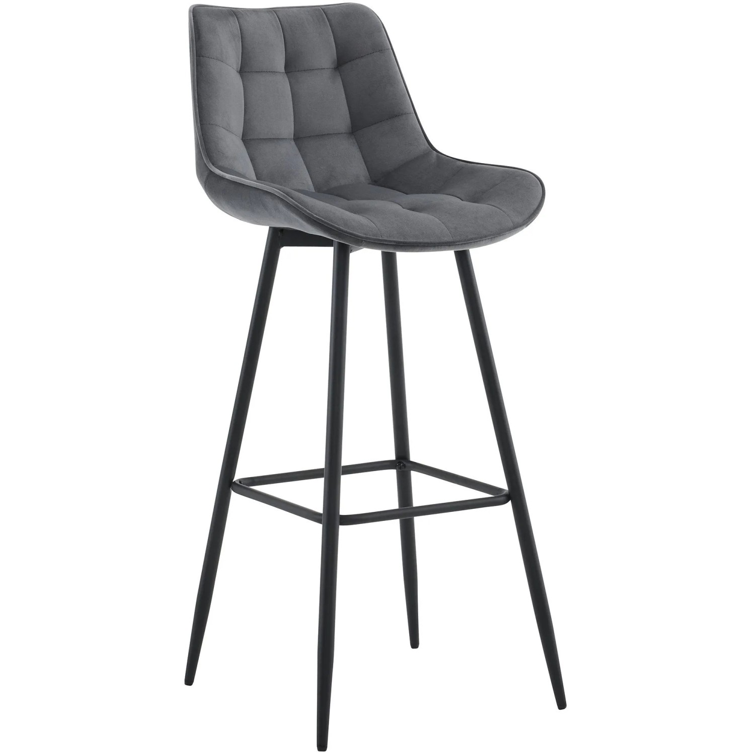 CLP Barhocker Dartford dunkelgrau/Samt