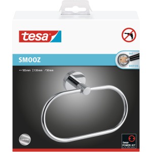 Tesa Smooz Handtuchring, verchromt, zur Wandmontage ohne Bohren.