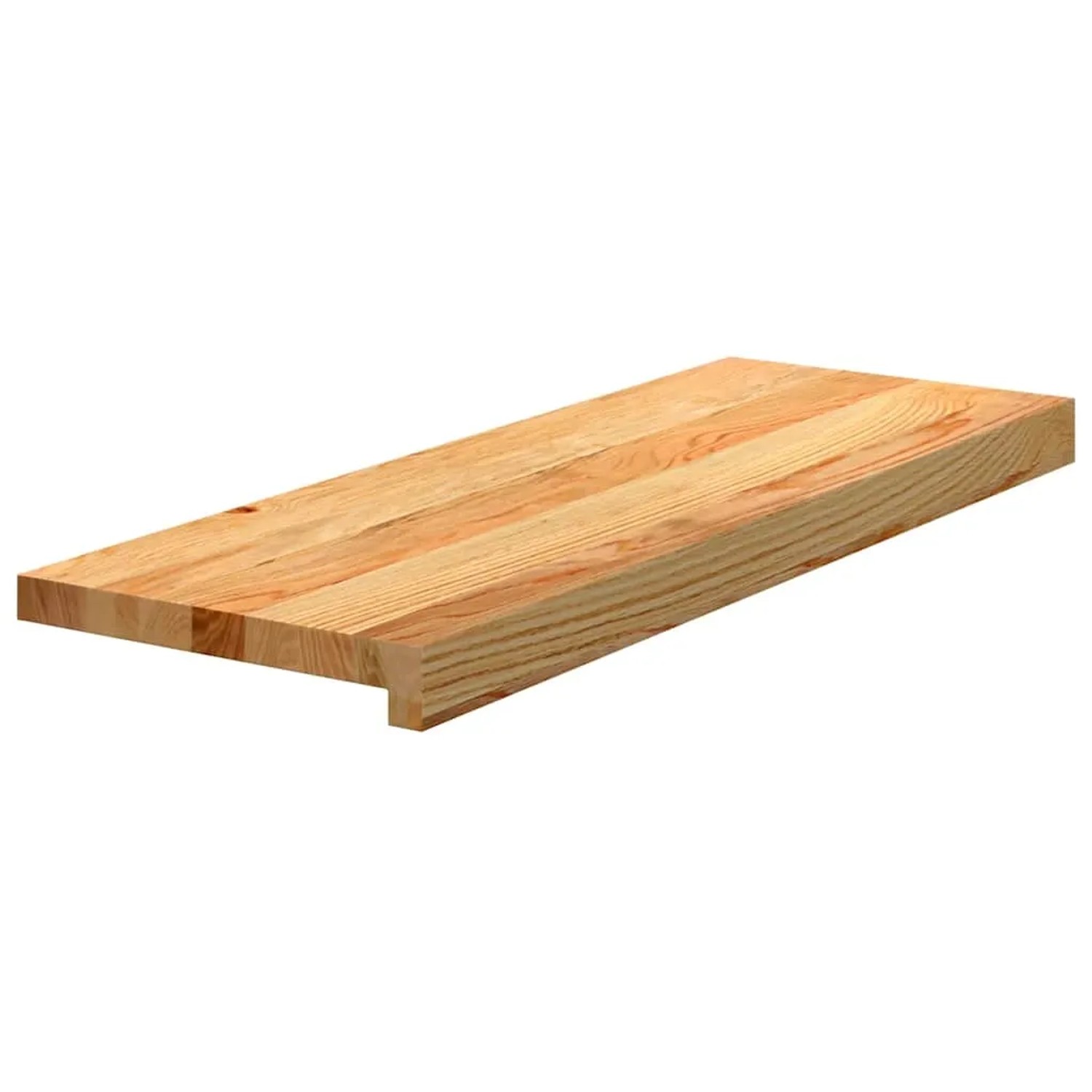 Zwei hellbraune Treppenstufen aus massivem Eichenholz, 70x25 cm.