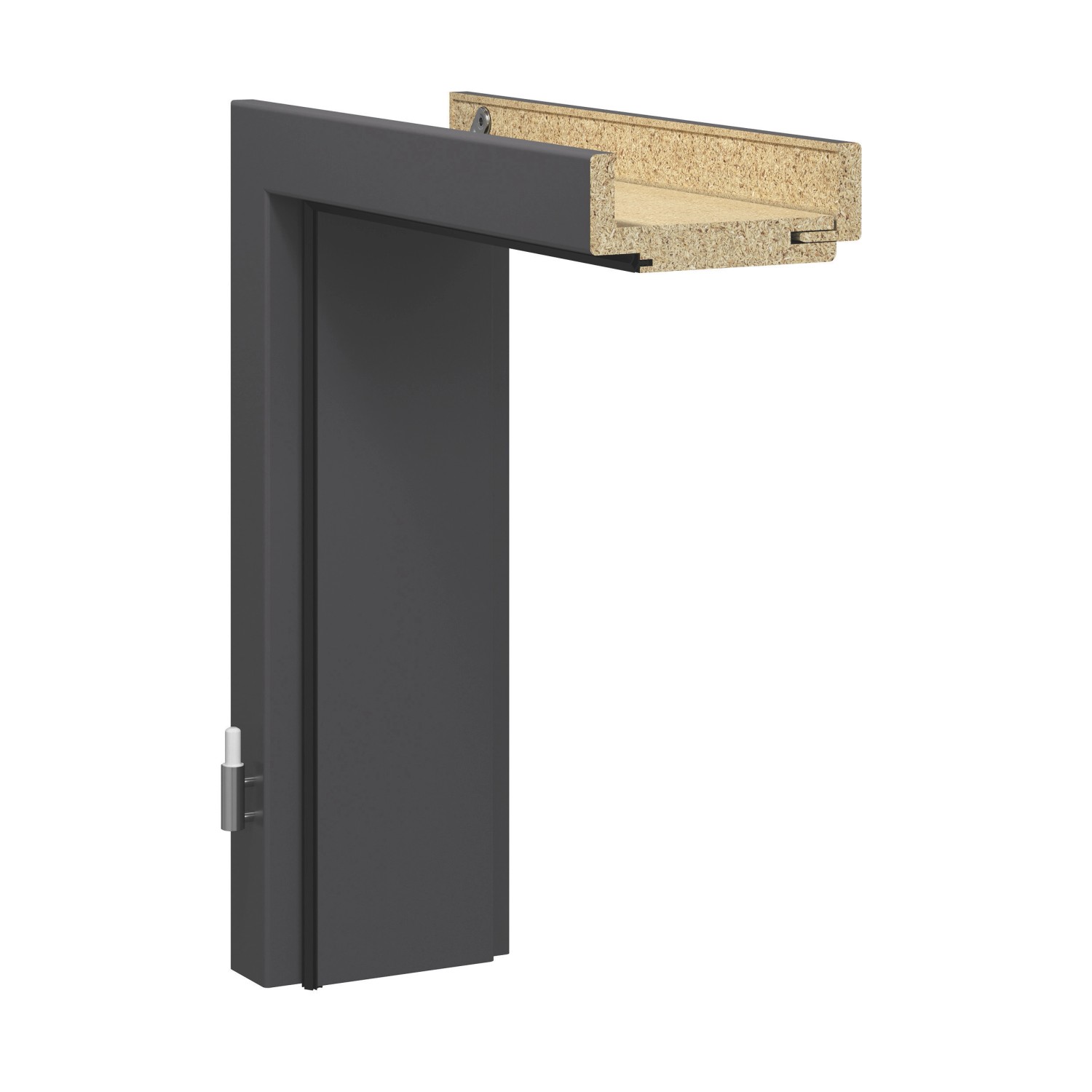 GetaDoor Zarge Schwarz A1 HPL 86 cm x 198,5 cm x 10 cm Anschlag L