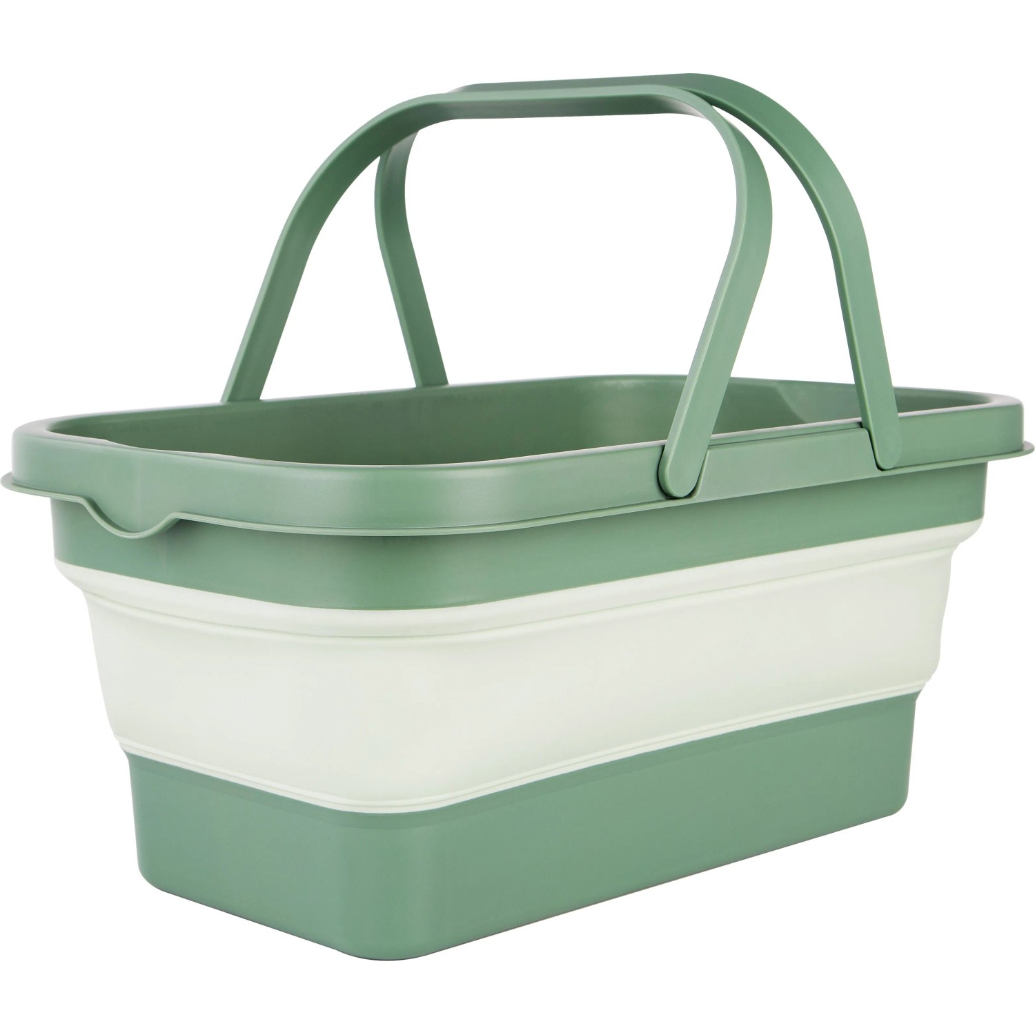 Faltbarer Tragekorb 20 cm x 47 cm x 27.5 cm Grün-Weiß