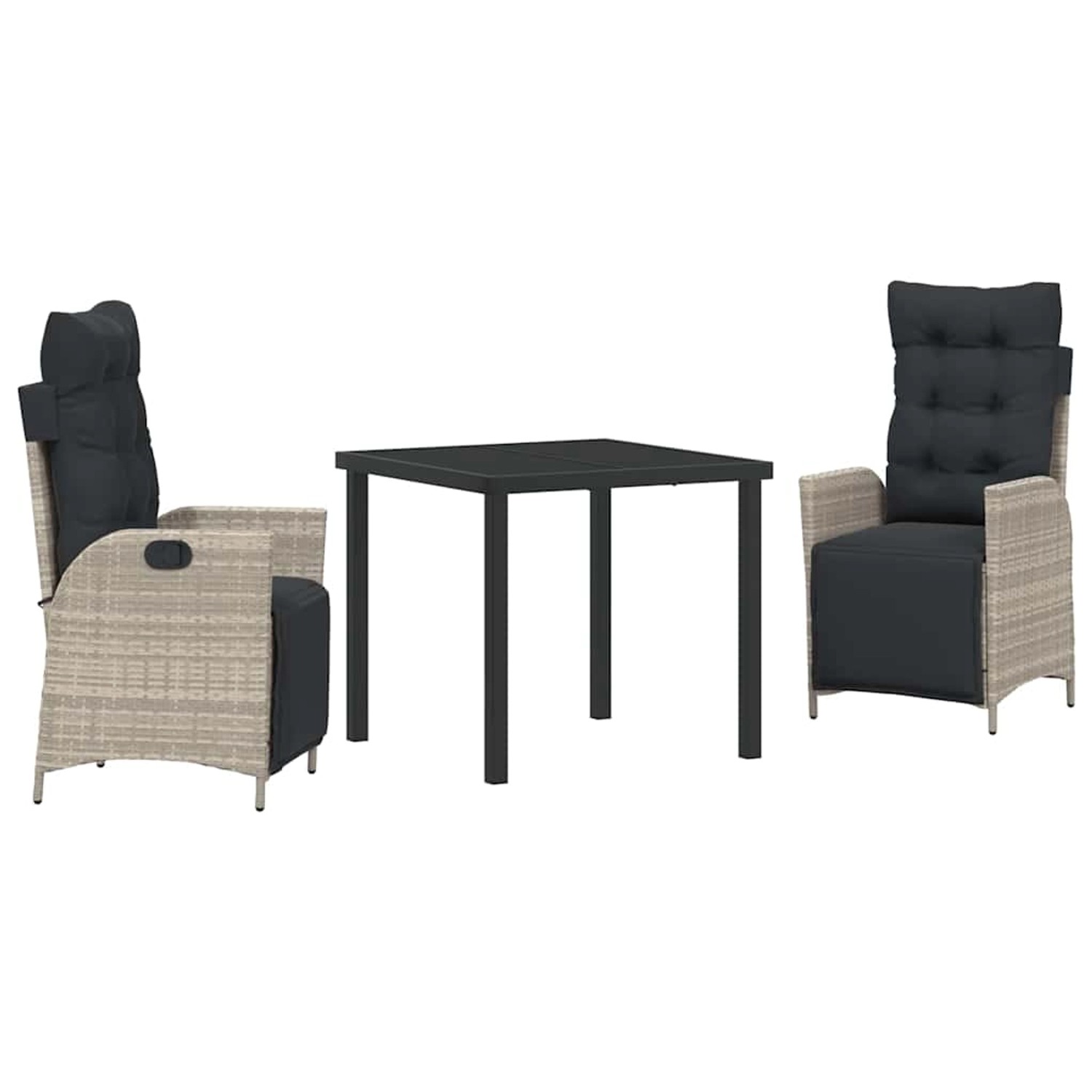 vidaXL Garten Essgruppe 3-Tlg Hellgrau Poly Rattan 3380568 günstig online kaufen