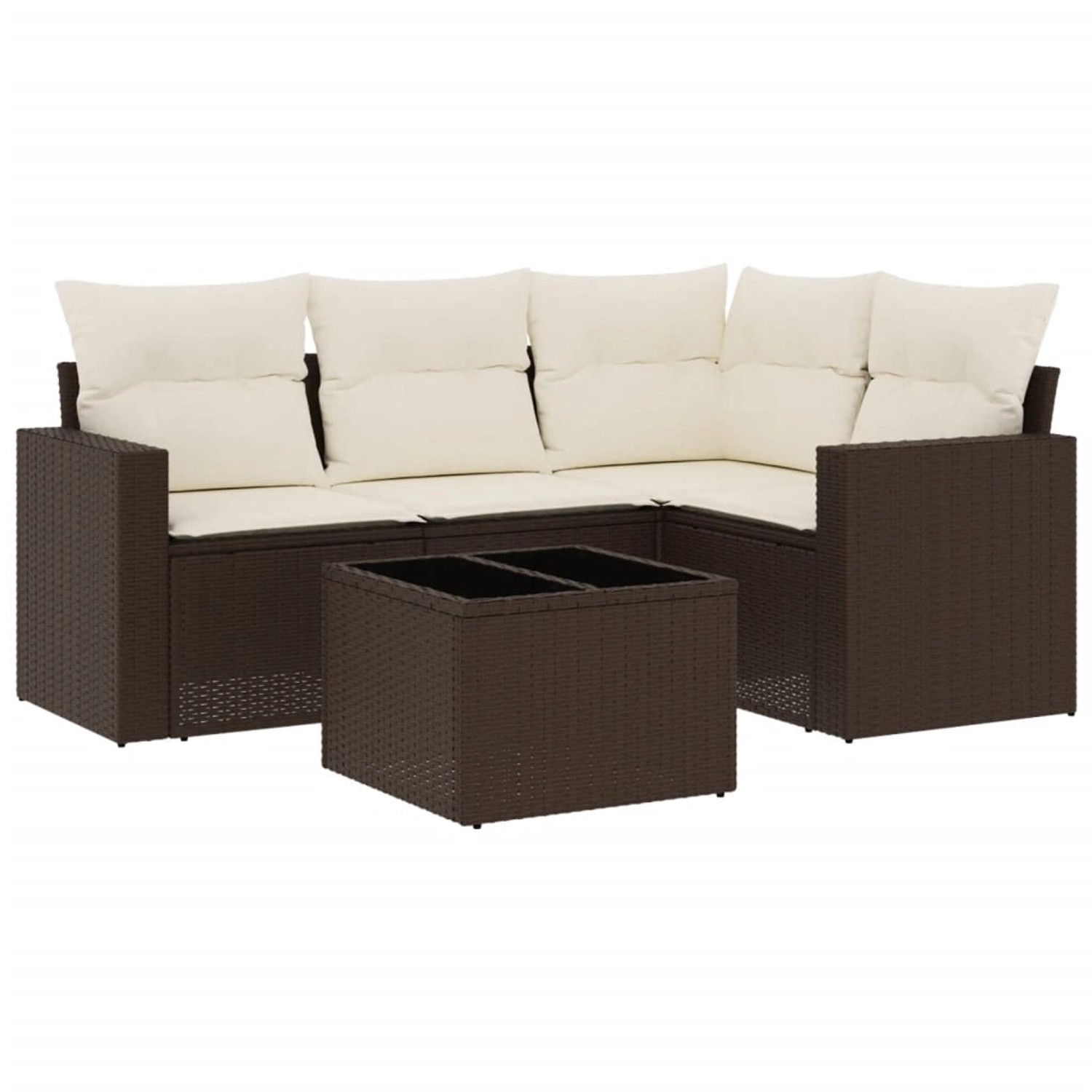 vidaXL 5-Tlg Garten-Sofagarnitur mit Kissen Braun Poly Rattan 3218913 günstig online kaufen