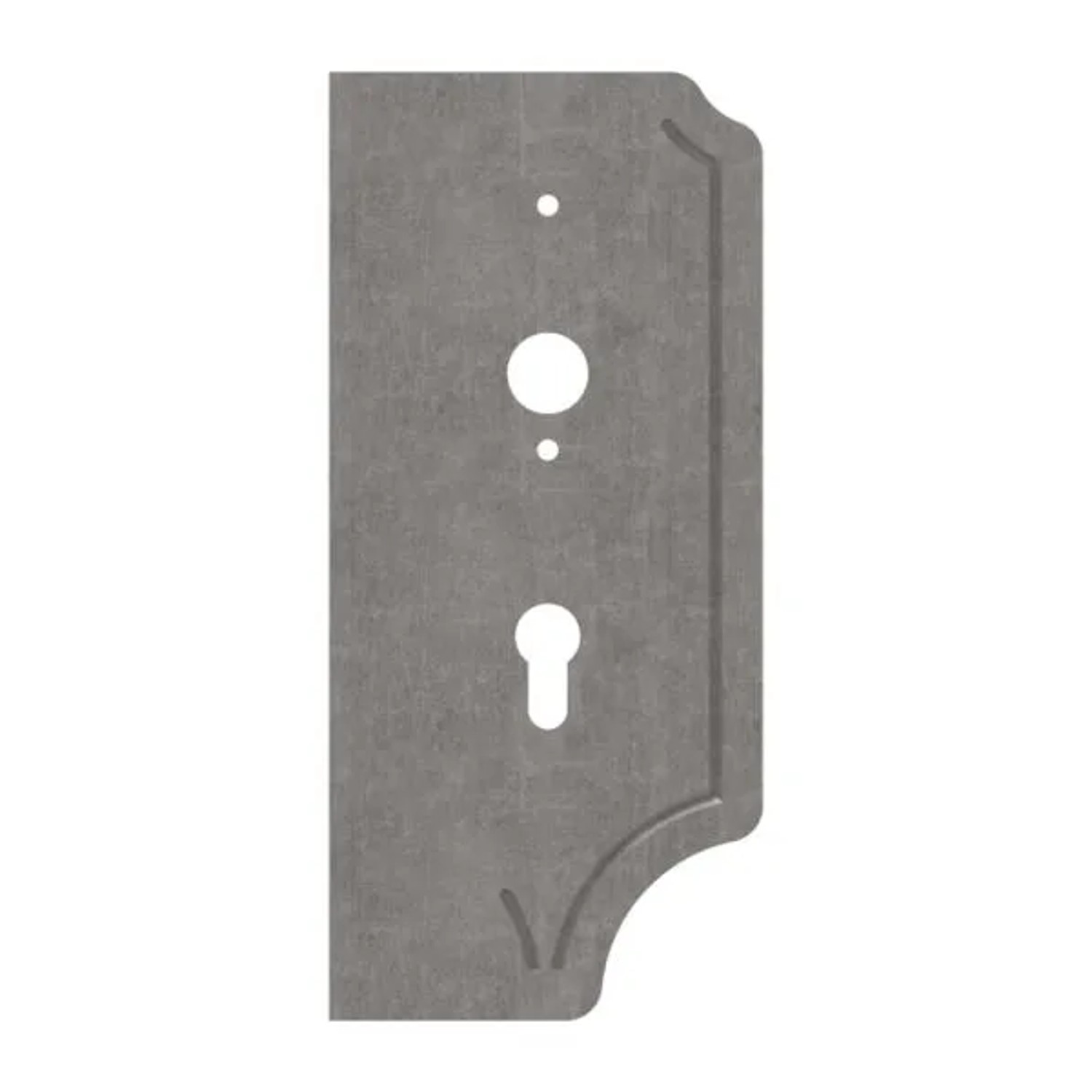 FeNau Schlossplatte Rechts Maße 119x260x4 mm Dorn 60 mm Stahl S235JR Roh