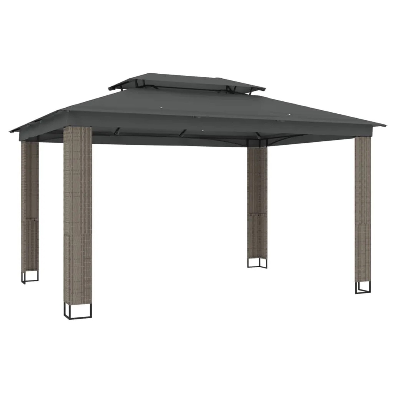 Furnicato Pavillon Mit Doppeldach Anthrazit 394x296 M Stahl