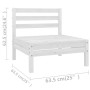 Weißes Gartenmöbel-Element aus Kiefernholz, Teil eines modularen Lounge-Sets.