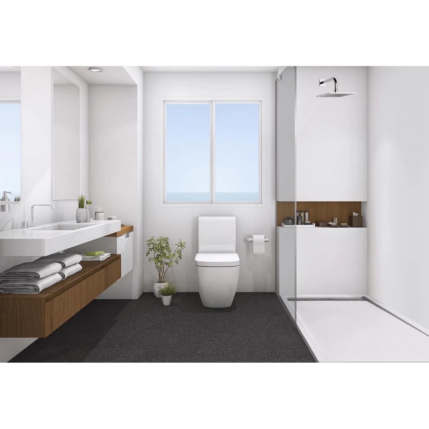 Frascio Duschwanne 80x175 cm, Mokka, mit Gitterlinie. Slim Design für moderne Duschen.