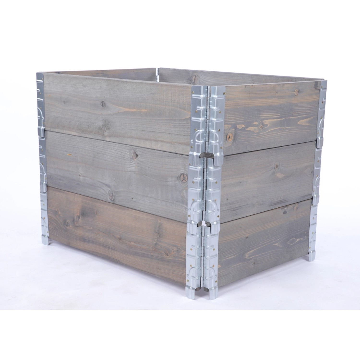 PROREGAL Hochbeetkisten GrowBox HxBxT 60x60x80 cm 3 Ebenen Holz Grau günstig online kaufen