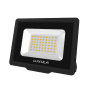 Schwarzer LUXULA LED Fluter, 50W, 4000K Neutralweiß, 5000lm, Außenstrahler, IP65.