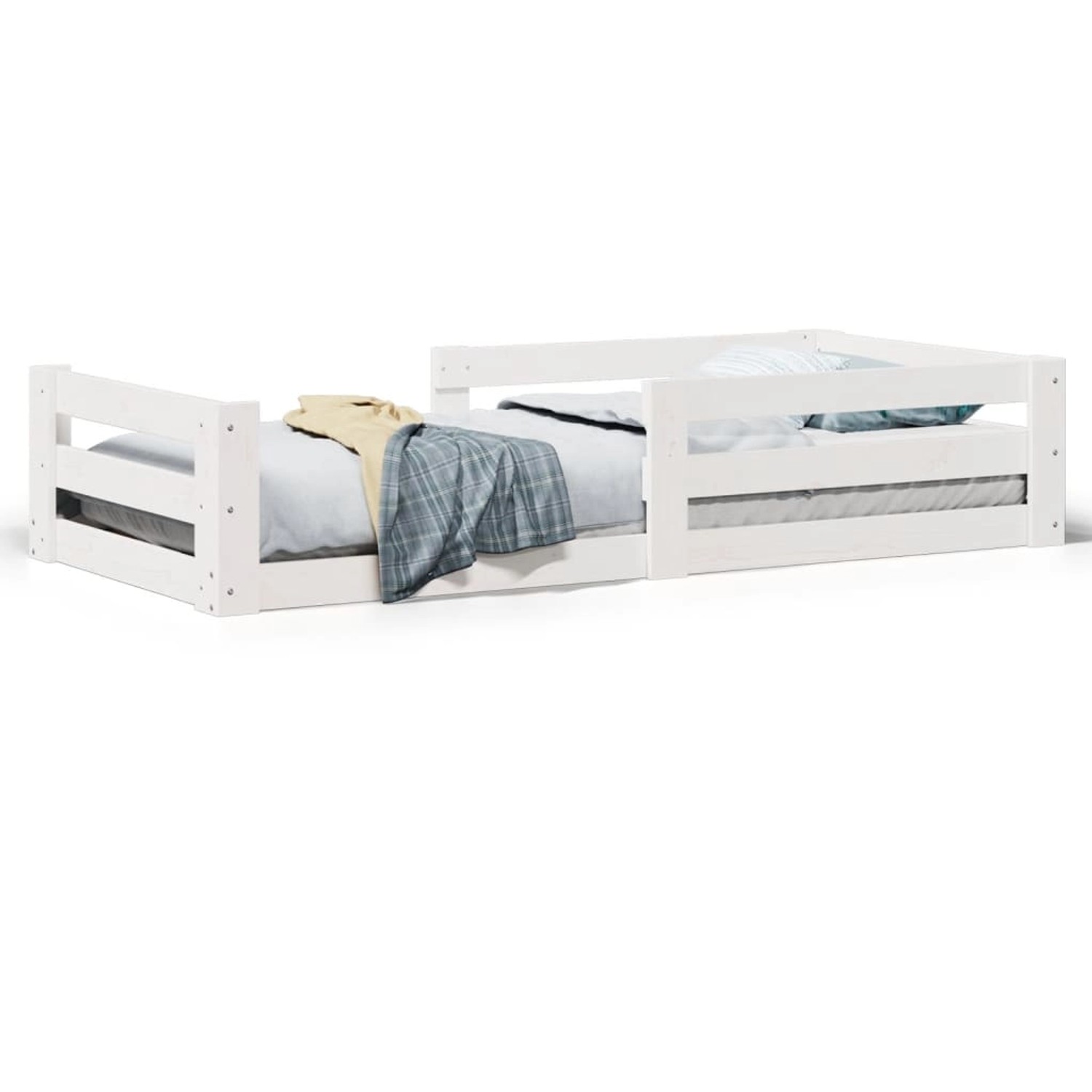 vidaXL Massivholzbett ohne Matratze Weiß 70x140 cm Kiefernholz 855688 günstig online kaufen