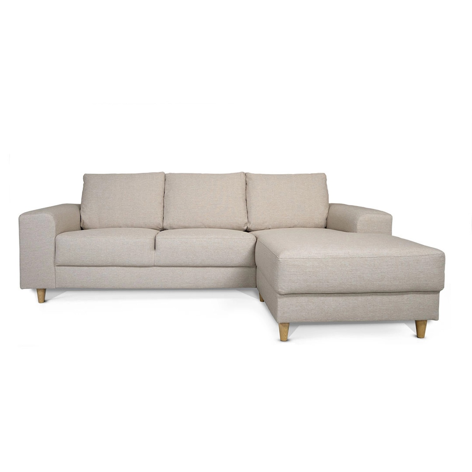 ebuy24 Nordic Sofa mit Chaiselong Rechts Gewendet Hell Beige günstig online kaufen