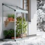 Palram Canopia Minigewächshaus Lean To, 125x64 cm, silber, an Hauswand mit Pflanzen