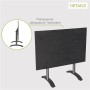 Rechteckiger, anthrazitfarbener Acamp Klapptisch (120x80 cm) mit Cemento-Optik, platzsparend zusammenklappbar.
