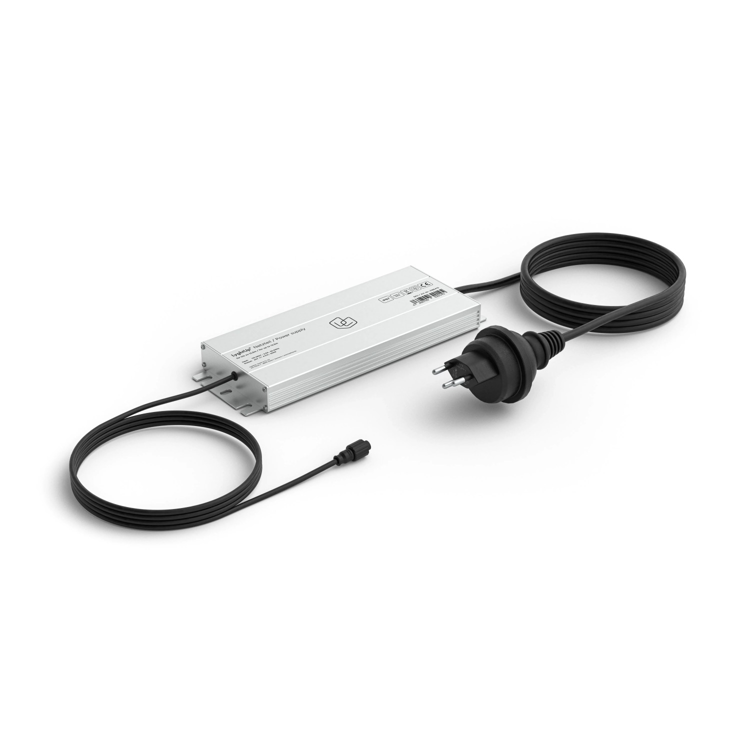 LyghtUp LED-Zaunbeleuchtung Set: Netzteil CH mit Stecker und Kabel für LED-Leisten.