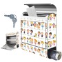 Banjado Edelstahl Briefkasten mit Kinder Motiv und Zeitungsfach. Rostfreier Wandbriefkasten.