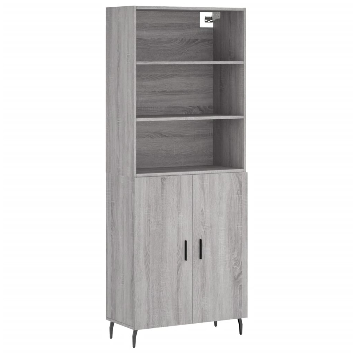 vidaXL Highboard Grau Sonoma 69,5x34x180 cm Holzwerkstoff 3189275 günstig online kaufen