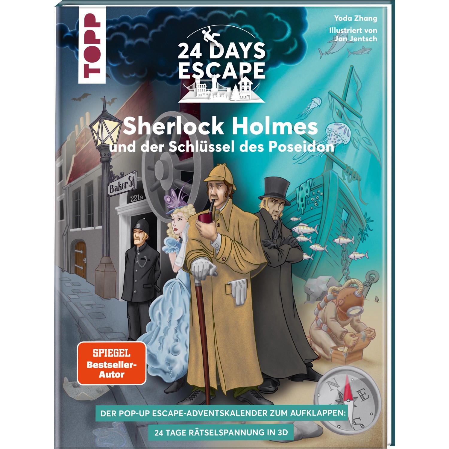24 DAYS ESCAPE 3D Pop-Up-Adventskalender- Sherlock Holmes und der Schlüssel des Poseidon