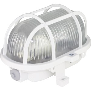 Weiße LED-Kellerleuchte mit Strukturglas und Schutzkorb, 5W, 400lm.