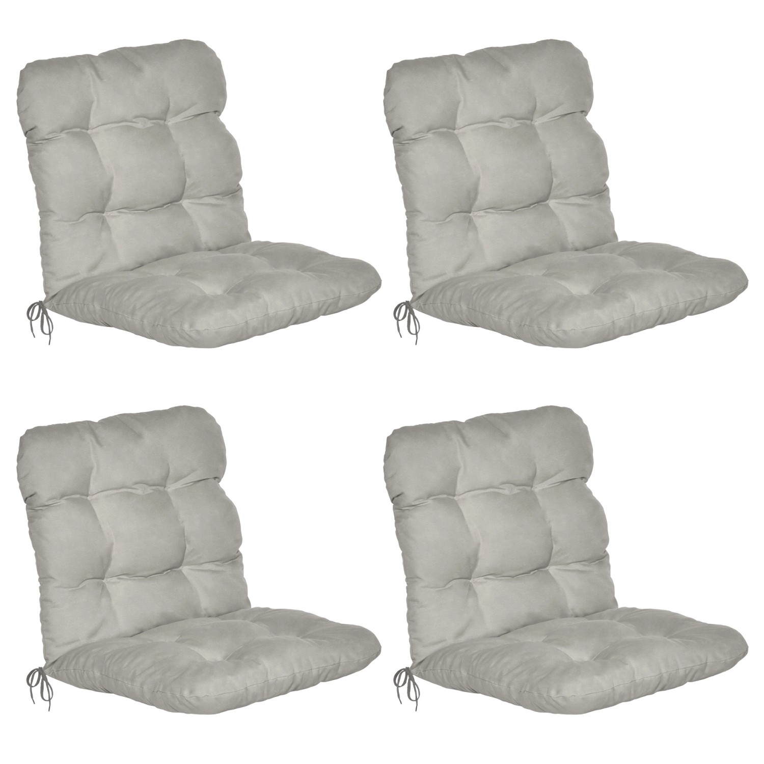 Beautissu Flair HL Hochlehner 120x50x8cm Hellgrau 8tlg