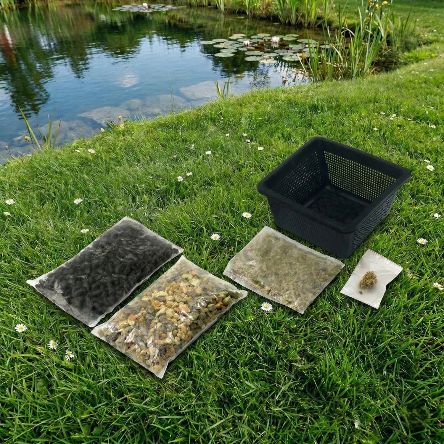Vdvelde Aqua Set 3 Teilig   Körbe Substrat Ton Nahrung & Kies_2
